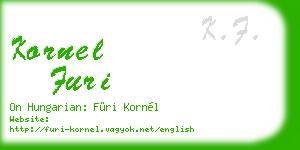 kornel furi business card