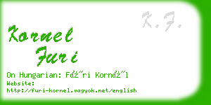 kornel furi business card